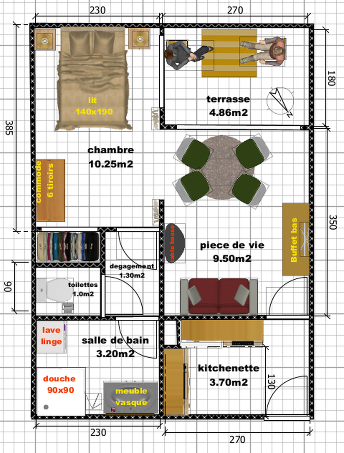 plan de l'appartement VERSEAU-133
